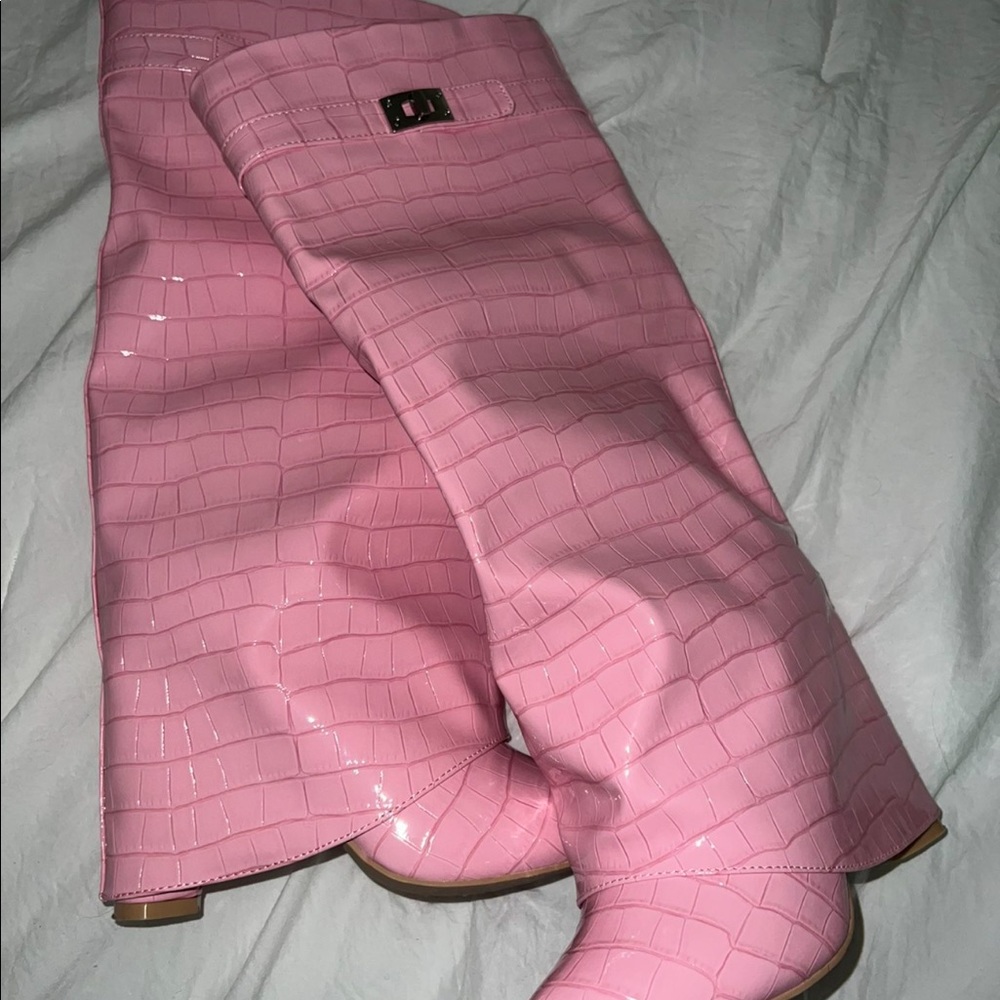 Fashion nova  pink shark boots